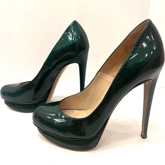 Nicholas Kirkwood Green Sparkle High Heels B13/9 - Picture 3 of 14